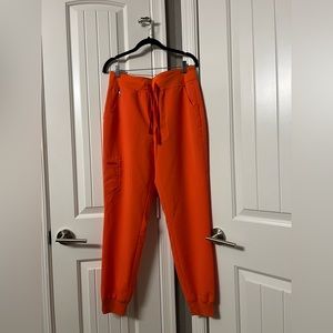 FIGS size medium bright orange joggers